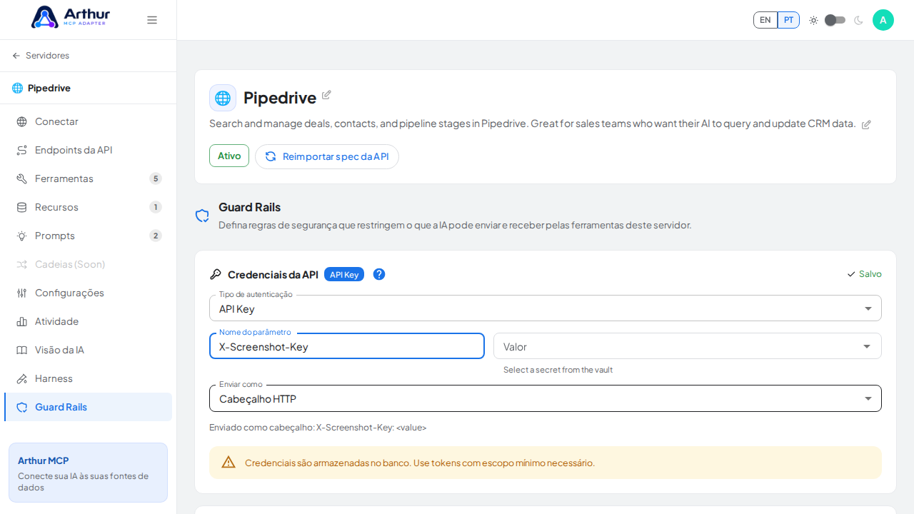 Defina o nome enviado à API upstream