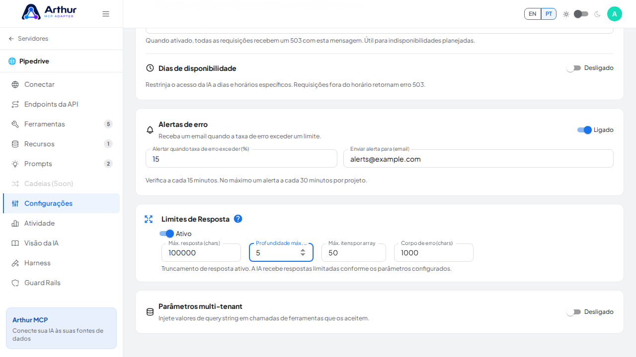 Restaure a profundidade máxima de JSON do estado-base da fixture