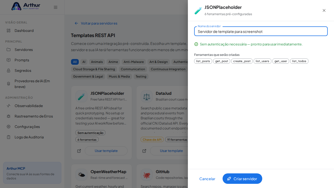 Personalize o nome mantendo as ferramentas pré-configuradas do template