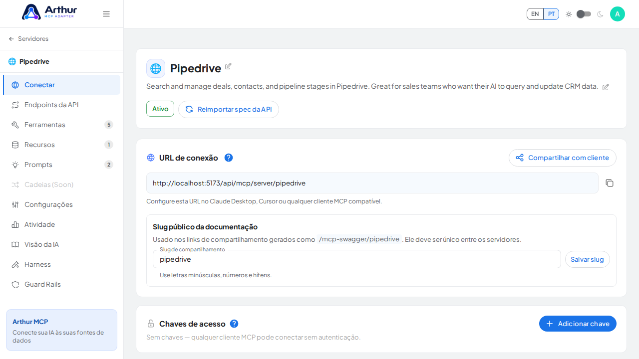 Abra o servidor de captura para documentar Manage Your Server Slug