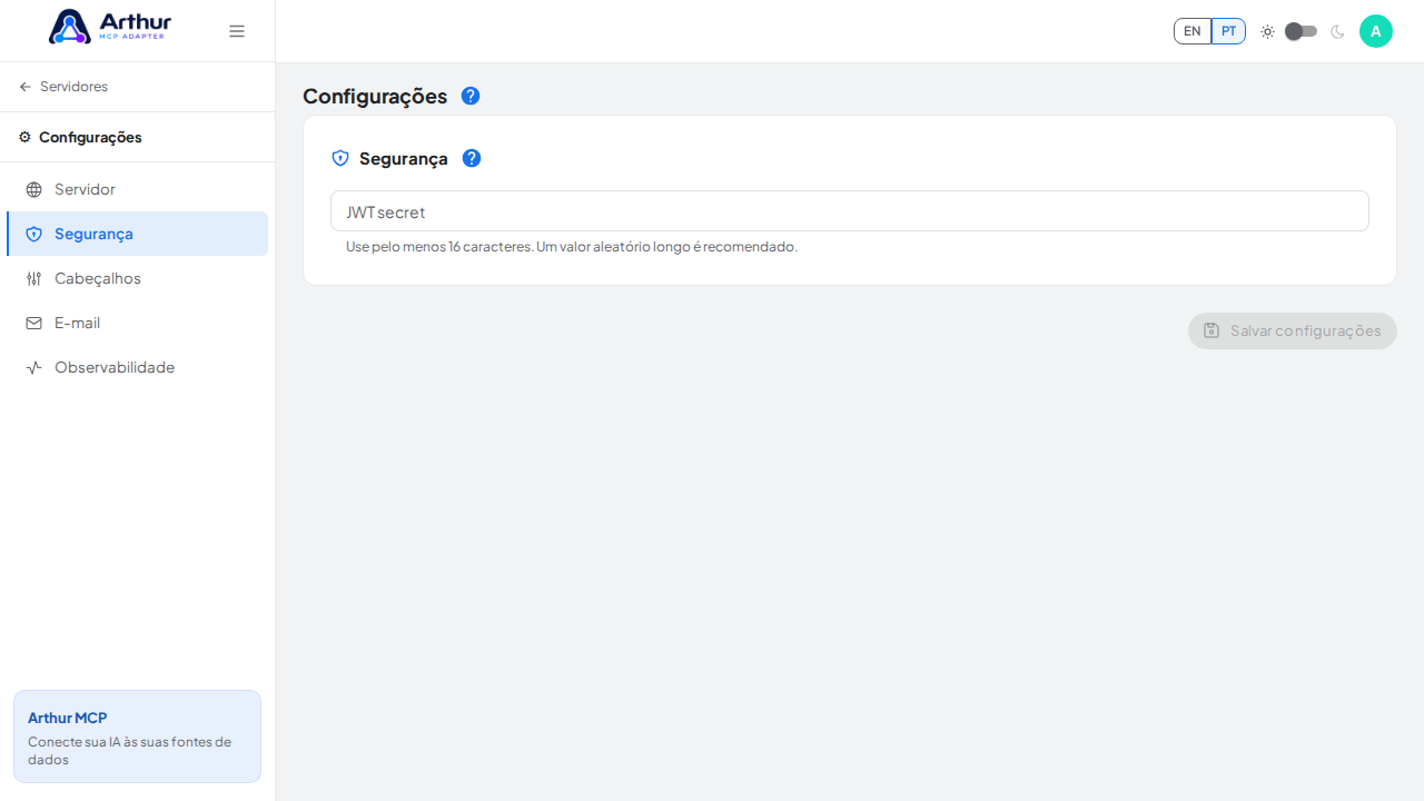 Abra a seção Segurança usada pelo procedimento