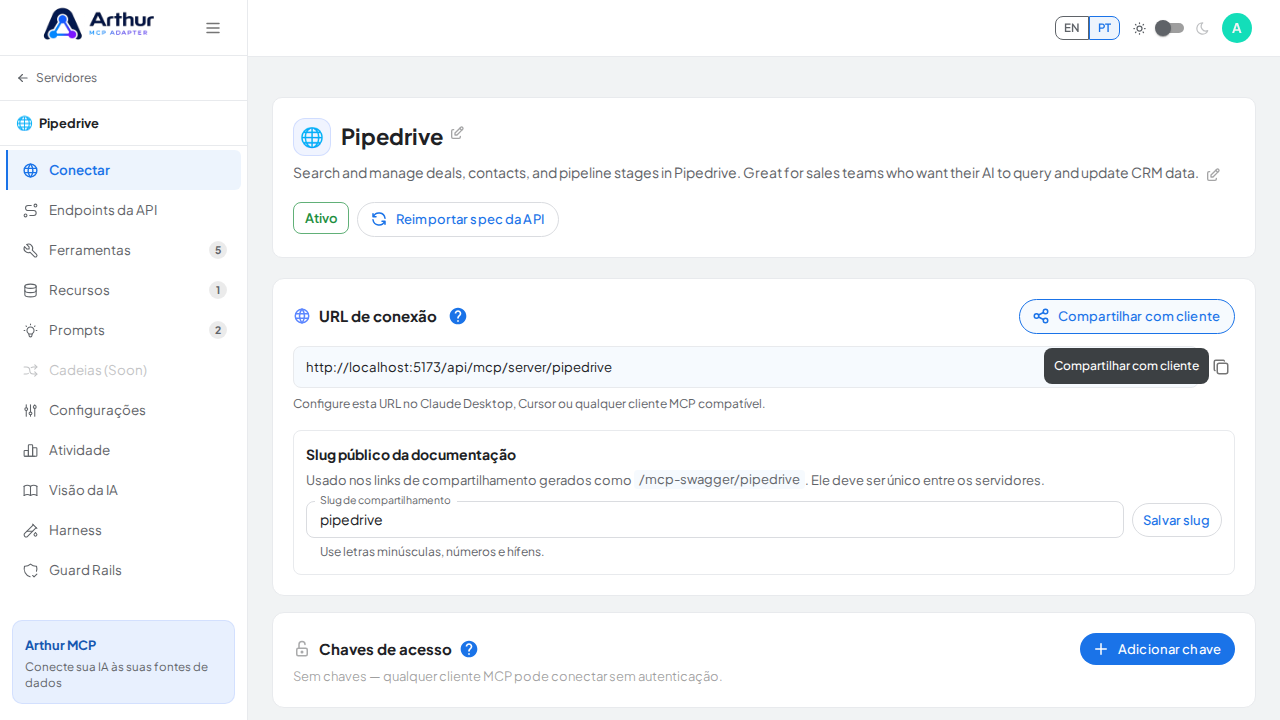 Leve o painel Compartilhar com cliente para a área visível da captura