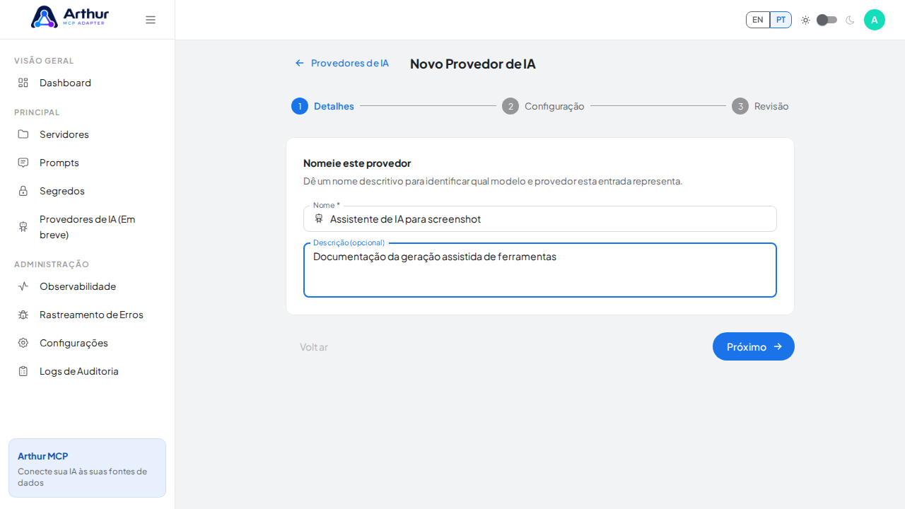Registre a finalidade automatizada do provedor