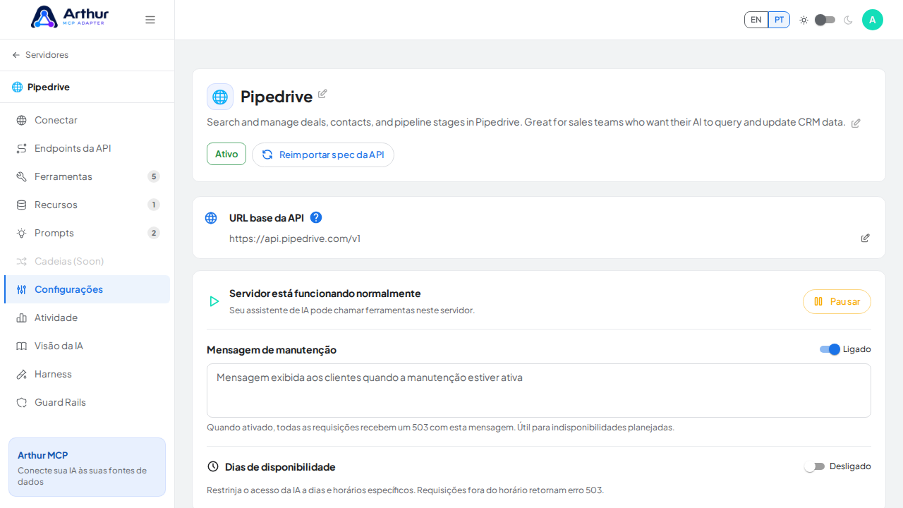 Traga a área Mensagem de manutenção para o viewport e produza um screenshot semântico e focado