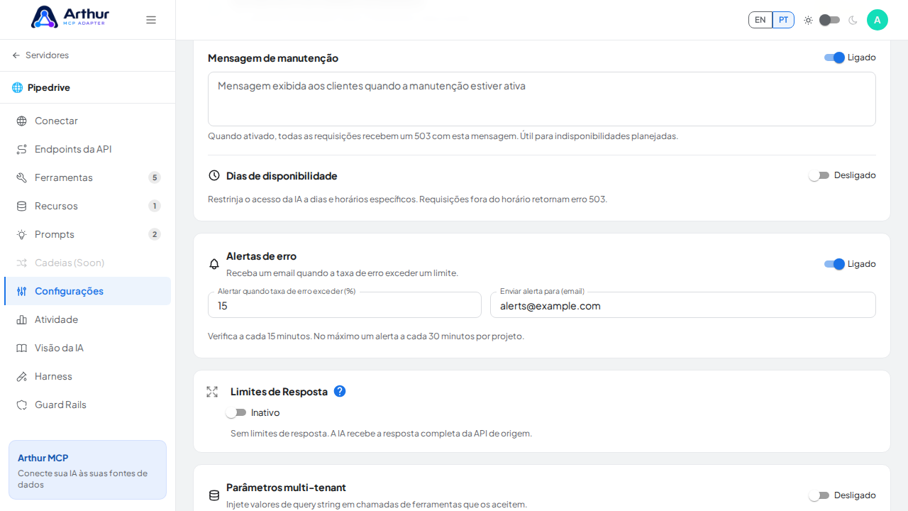 Traga a área Alertas de erro para o viewport e produza um screenshot semântico e focado