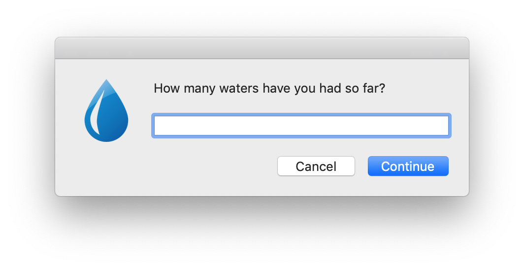 An example of the How Many Waters popup