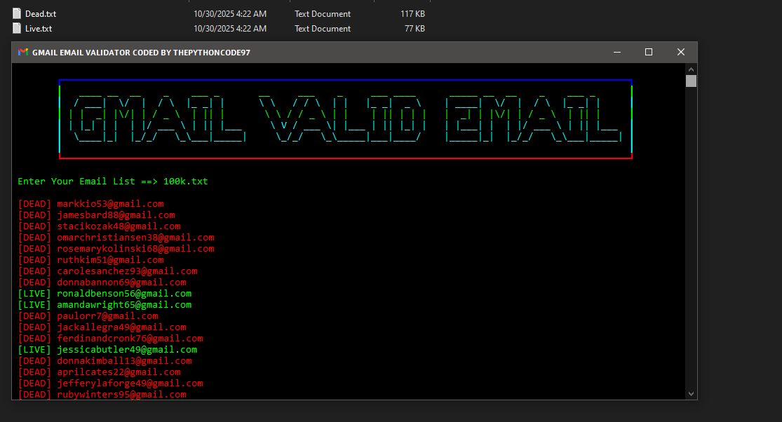 Gmail Valid Email Checker
