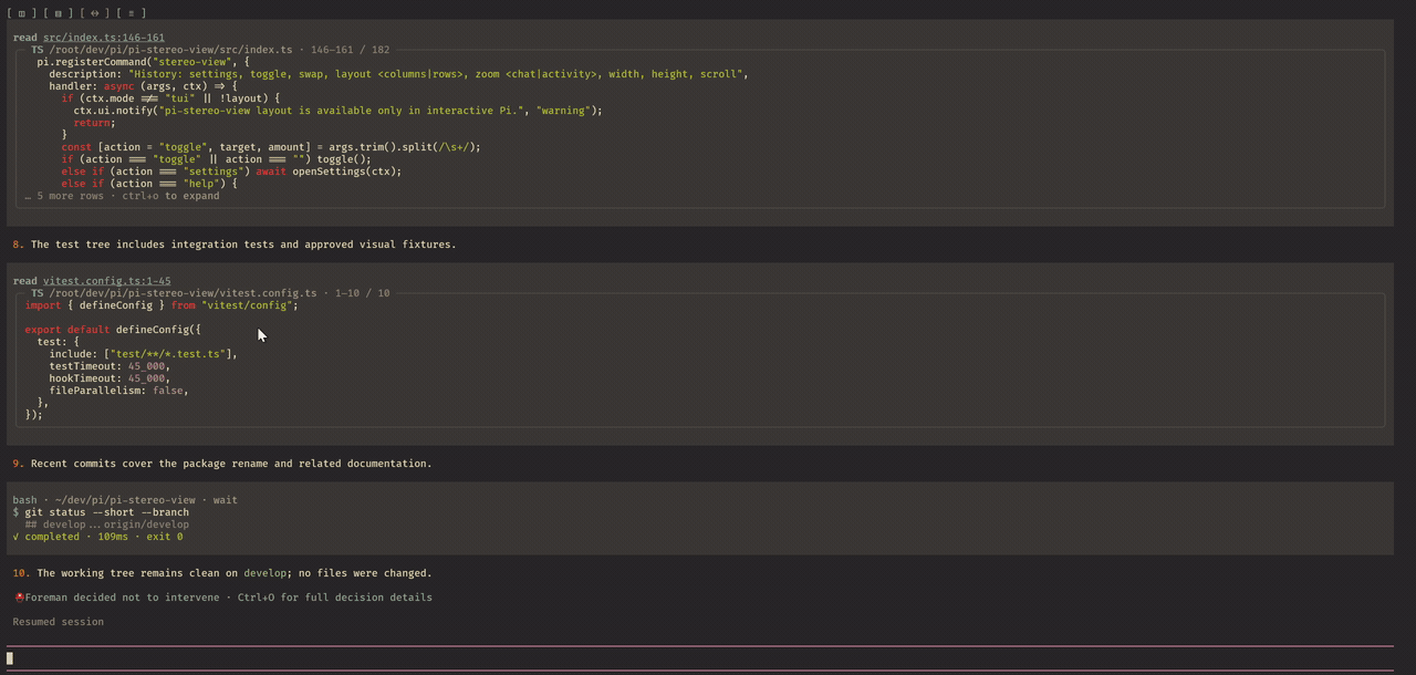 Switching layouts, swapping panels and resizing history