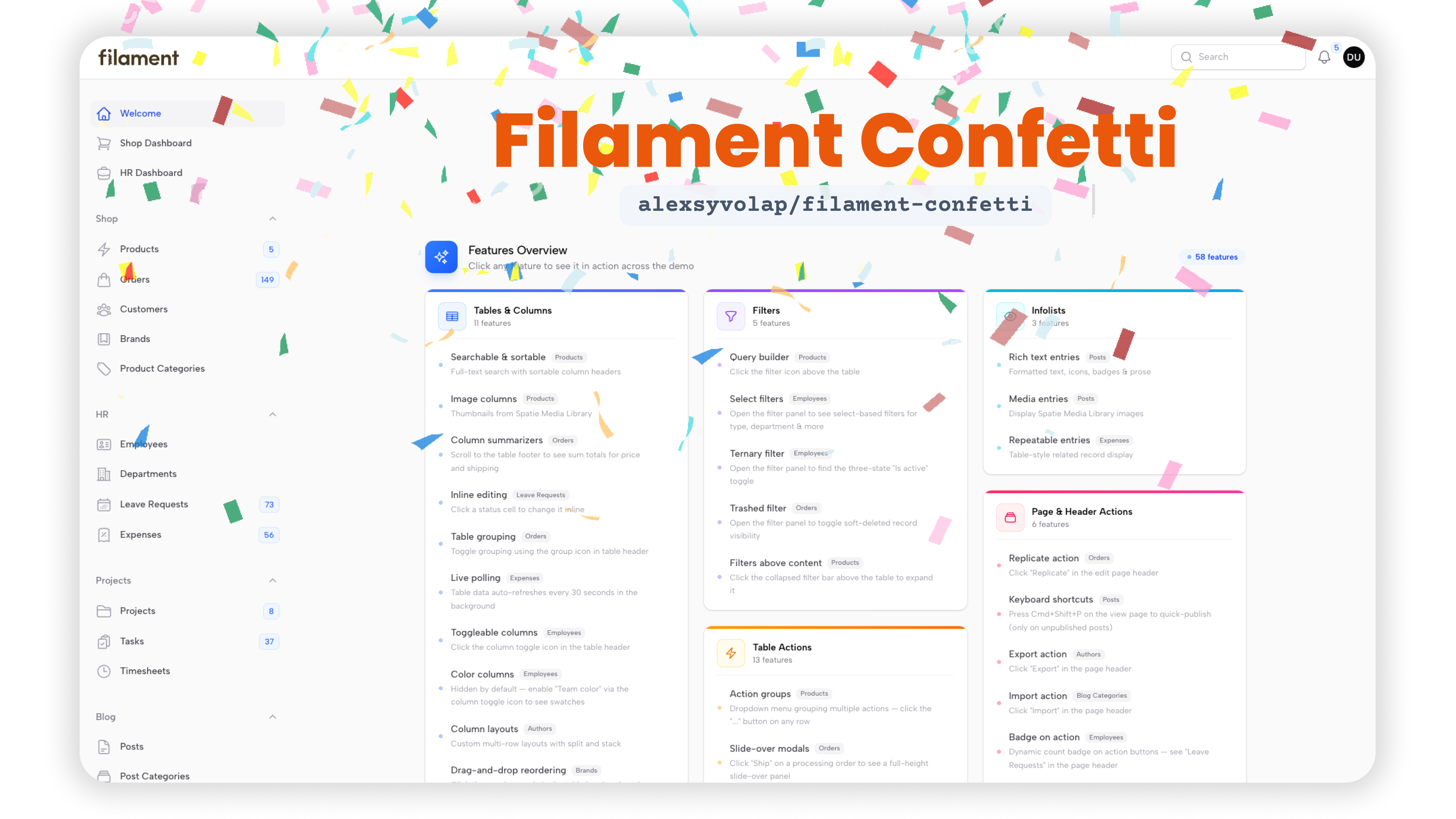 Filament Confetti