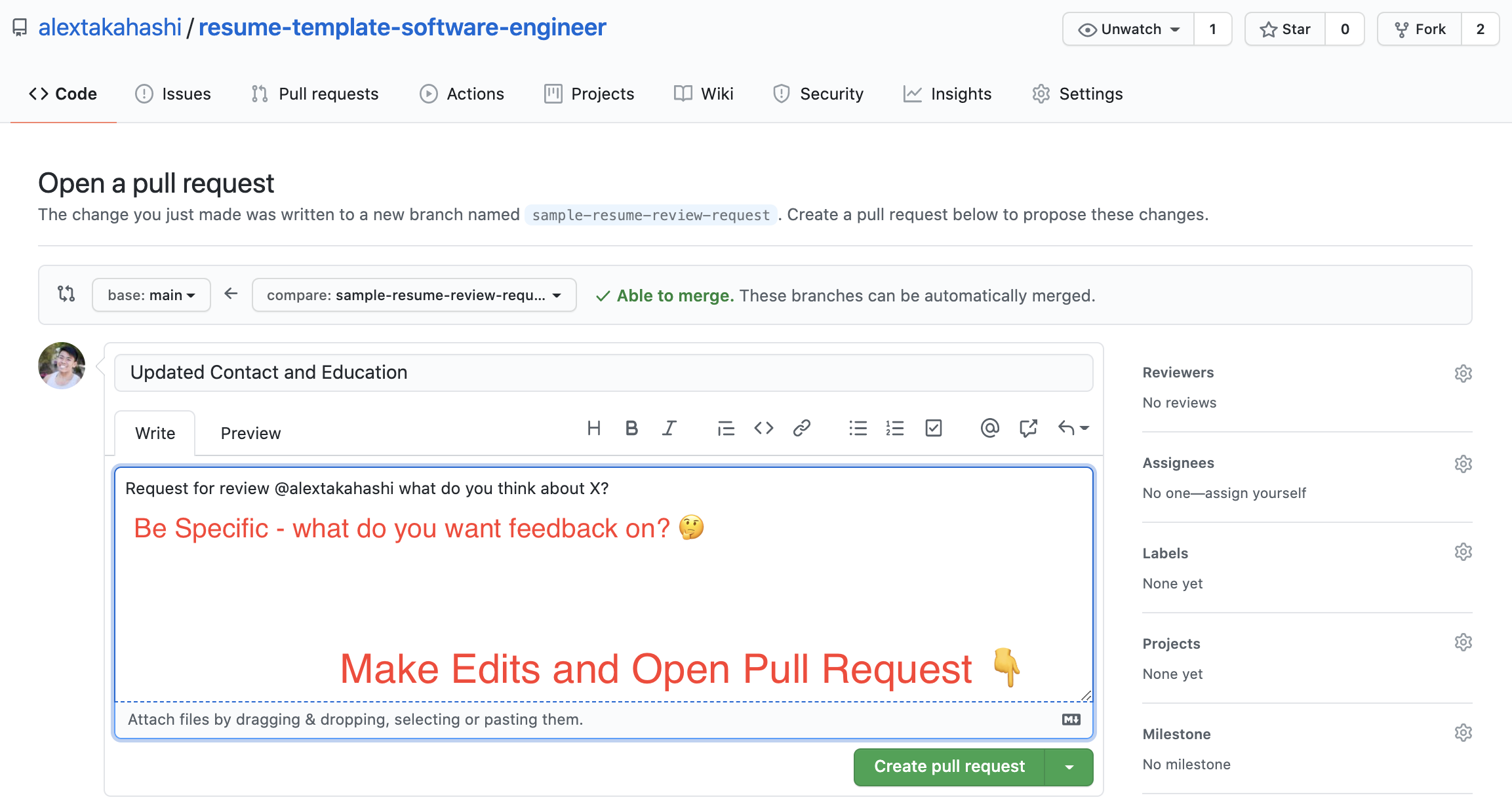 Open Pull Request