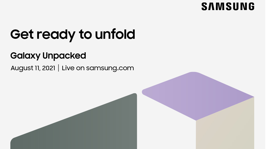 The promotional banner for Samsung's Galaxy Unpacked on 11 August 2021.