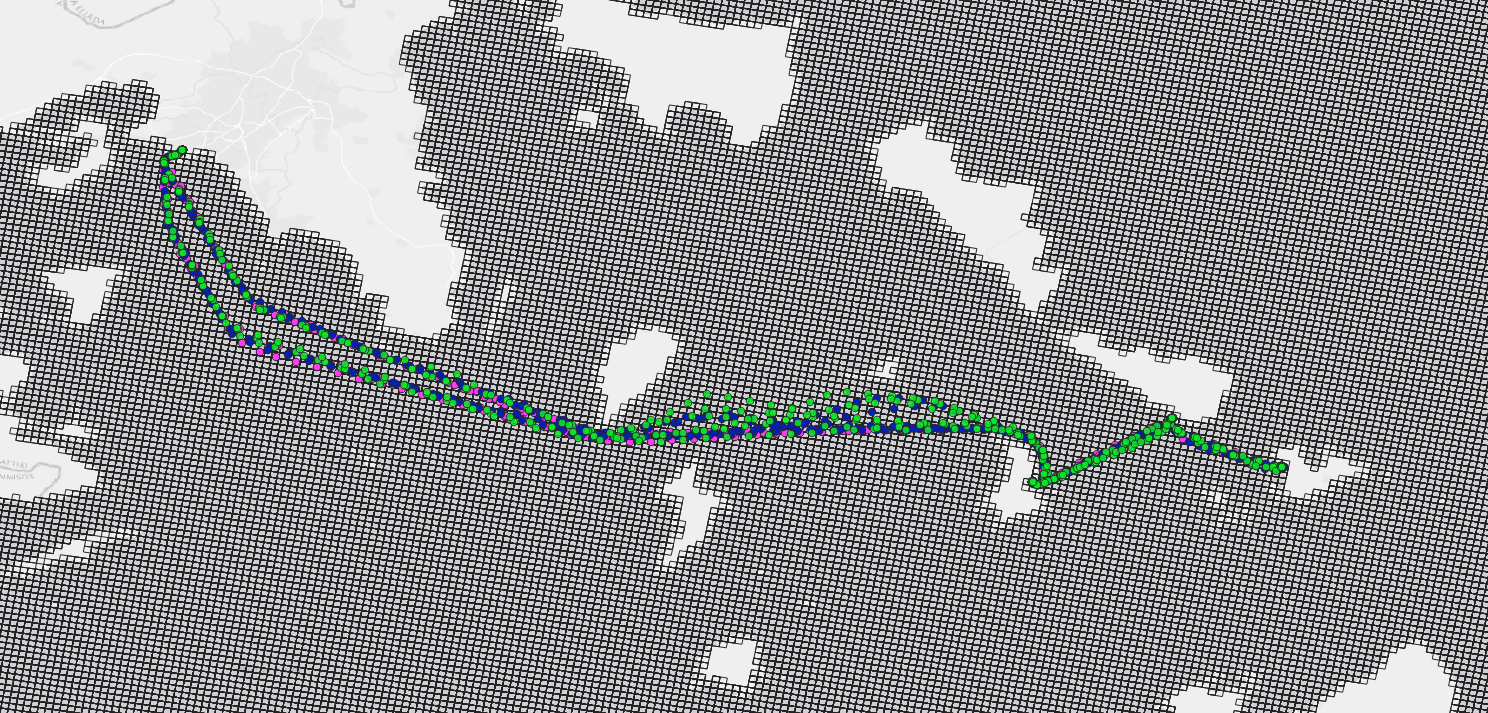 1km side grid used to calculate density maps