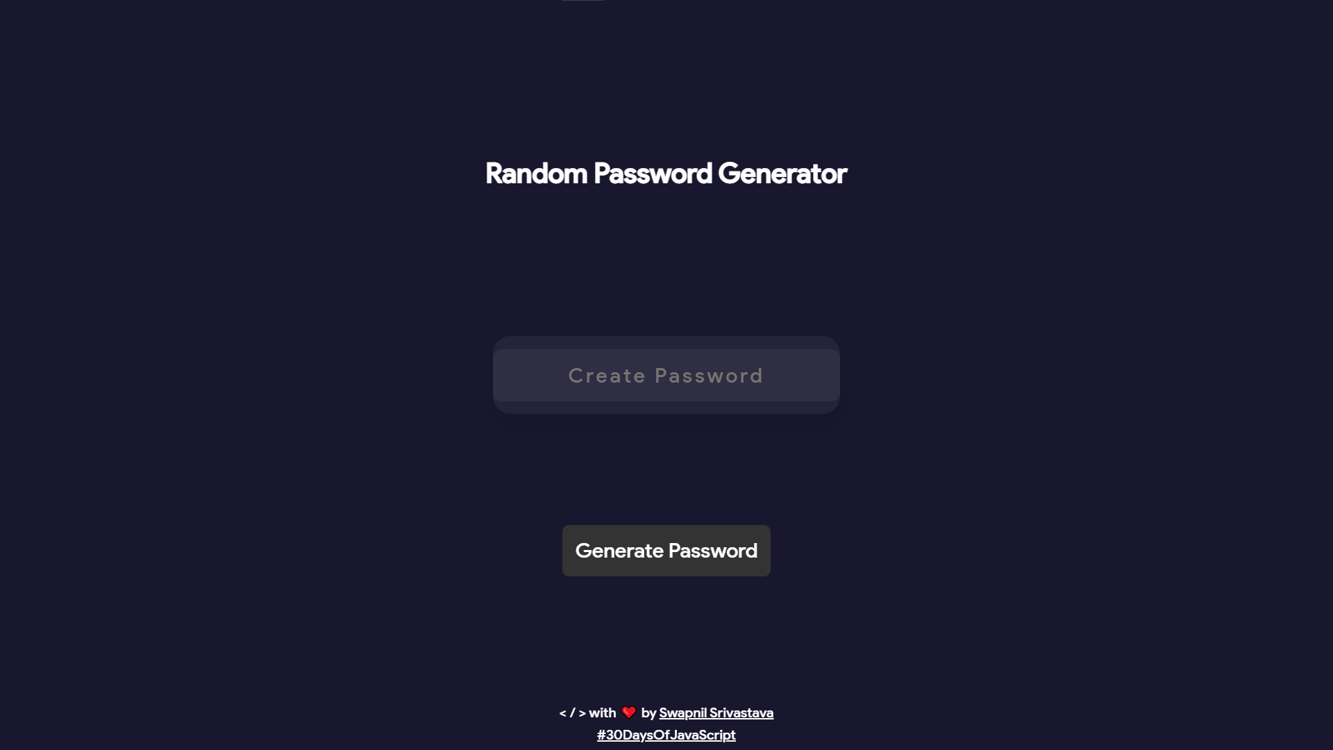 Random Password Generator