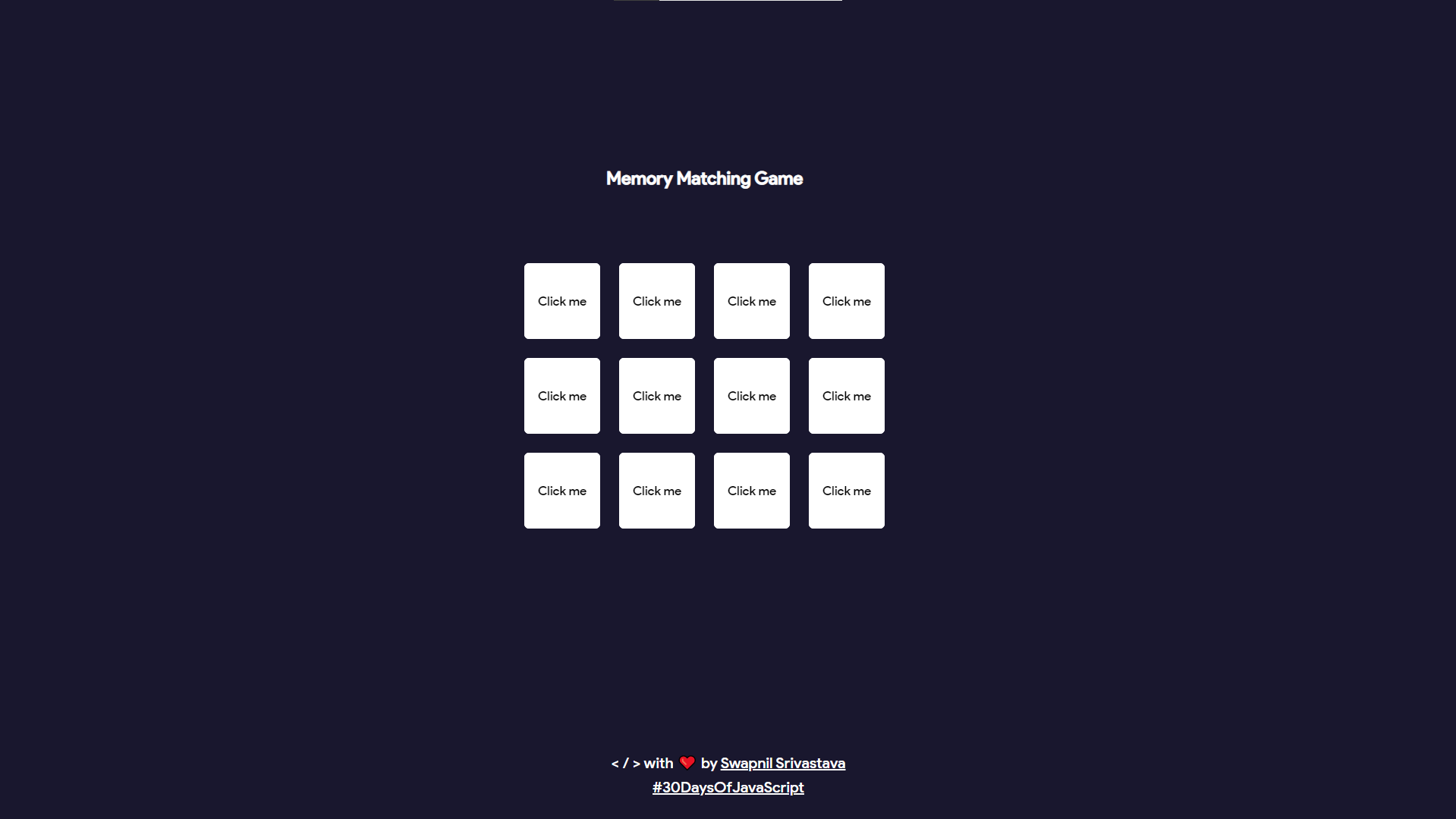 Memory Matching Game