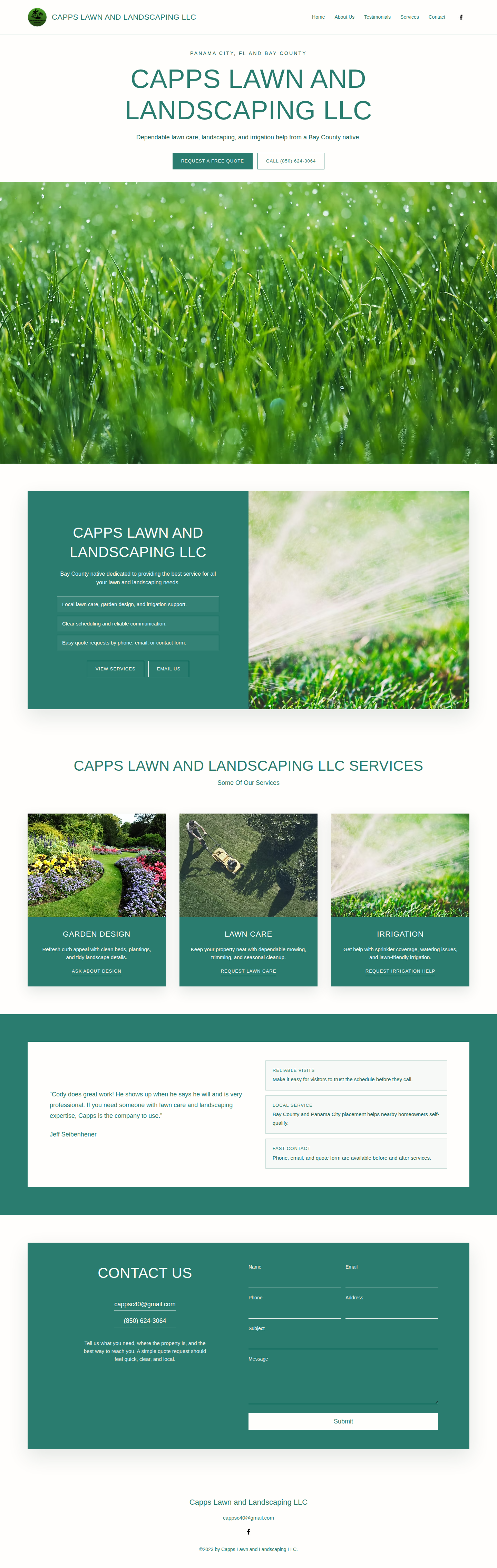 Prototype screenshot for Capps Lawn and Landscaping LLC