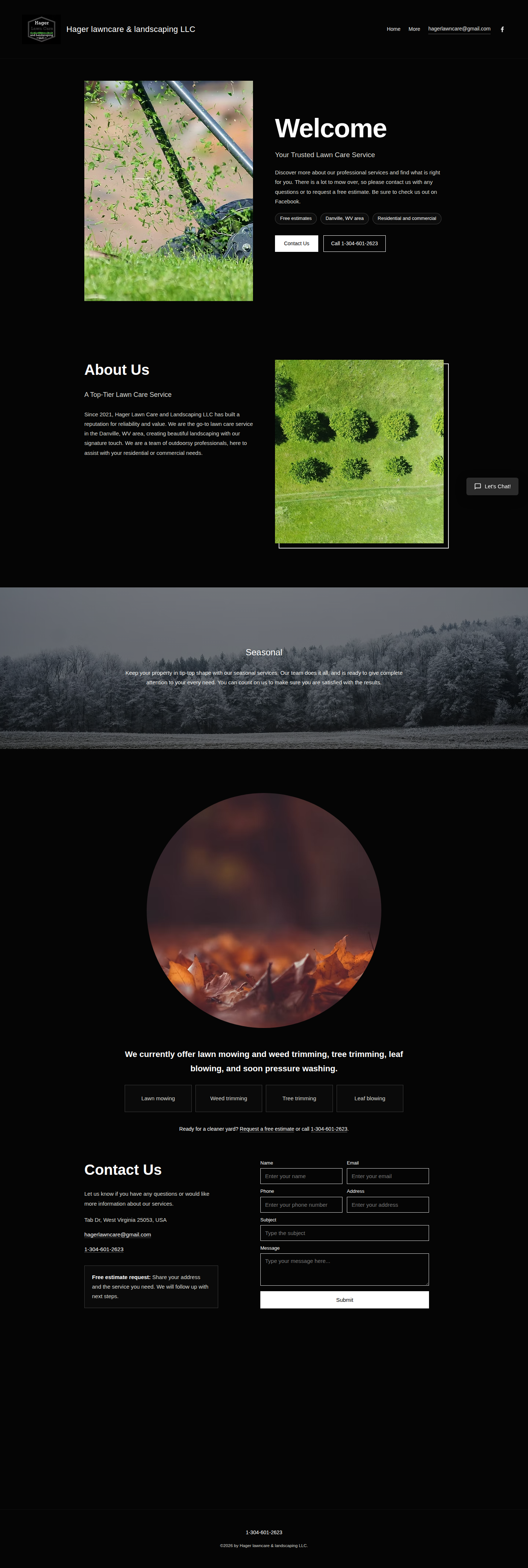 Prototype screenshot for Hager lawncare & landscaping LLC