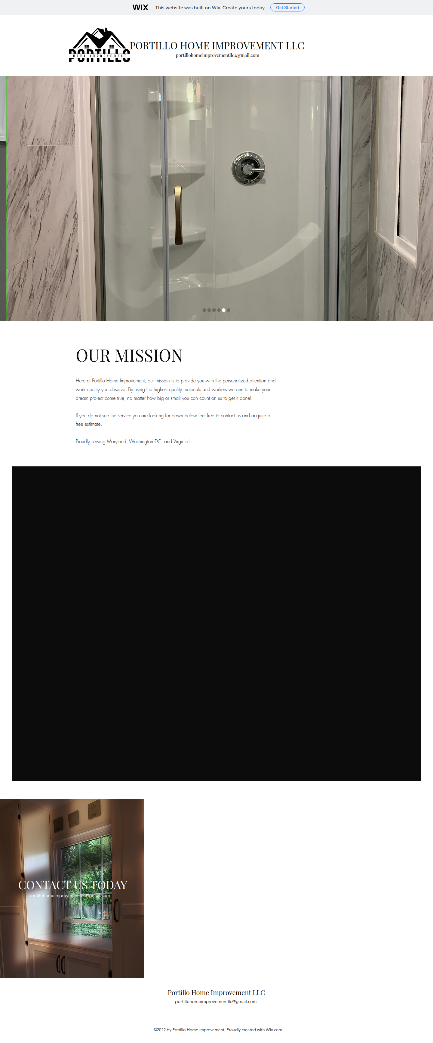 Current-site screenshot for Portillo Home Improvement LLC