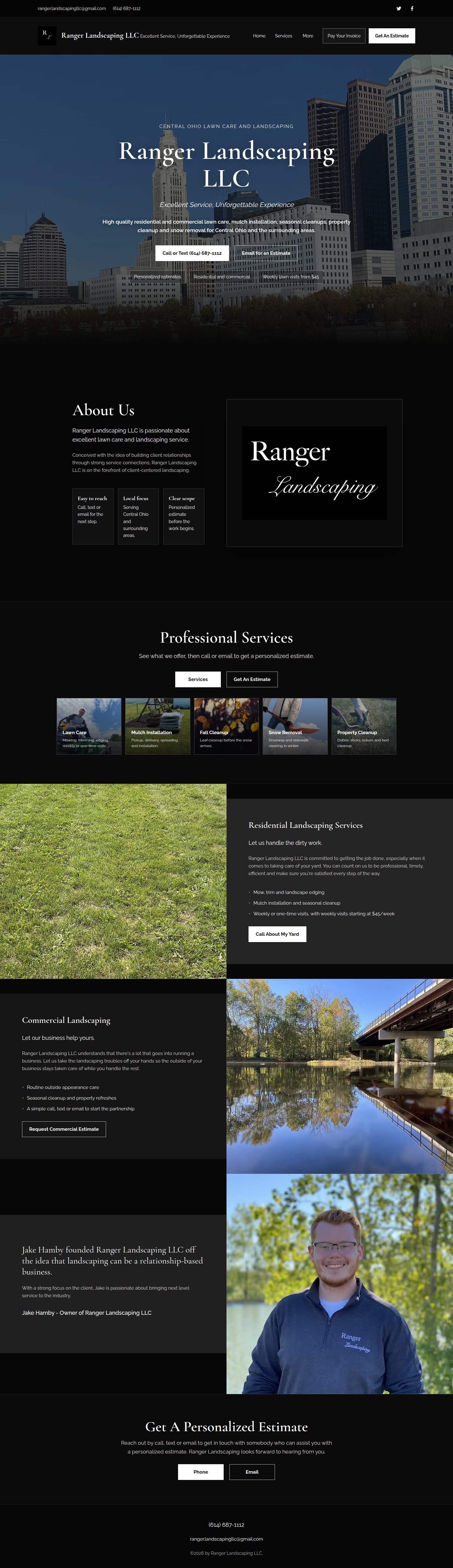 Prototype screenshot for Ranger Landscaping LLC