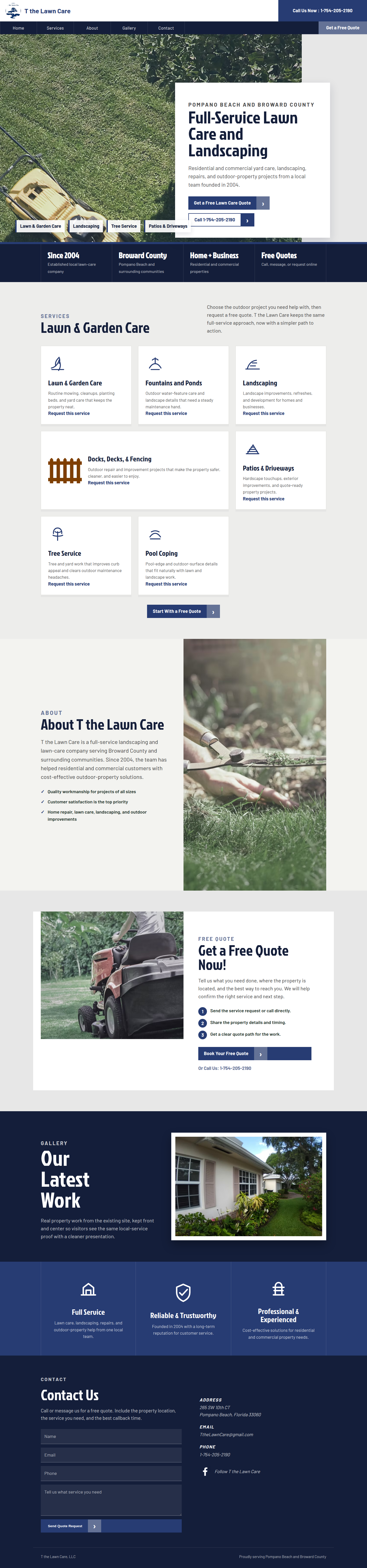 Prototype screenshot for T the Lawn Care, LLC