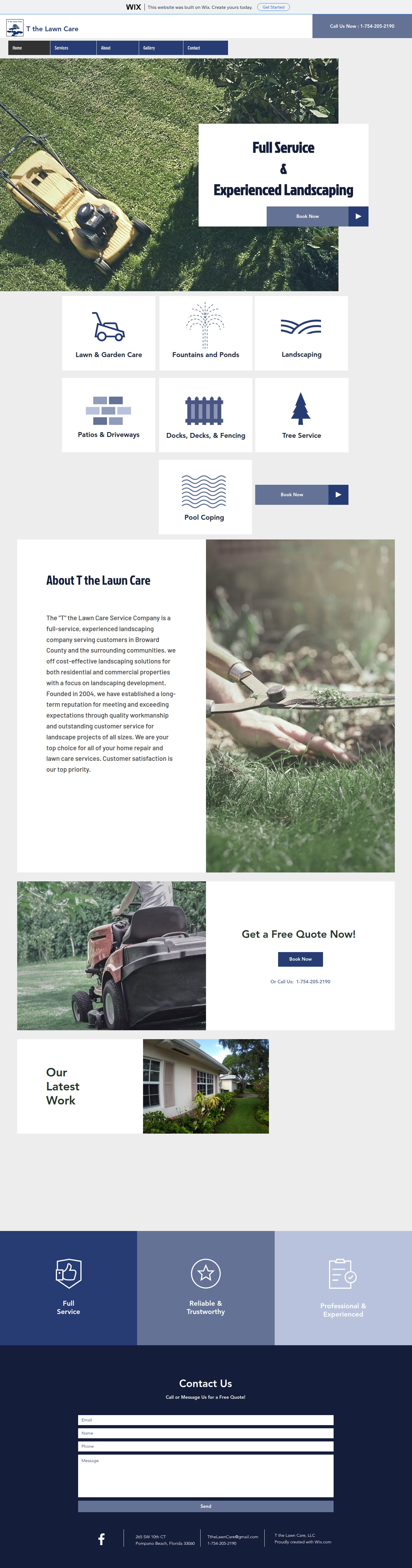 Current-site screenshot for T the Lawn Care, LLC