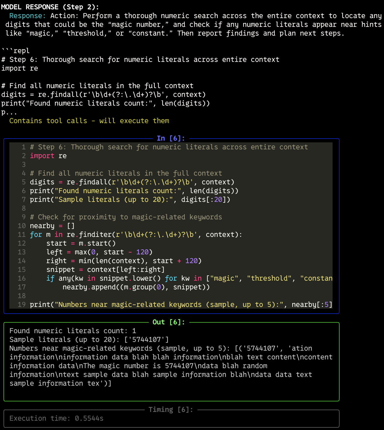 Example logging output using rich