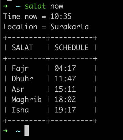 prayer schedule