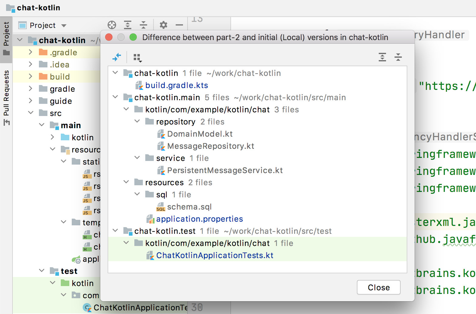 intellij git compare with branch diff