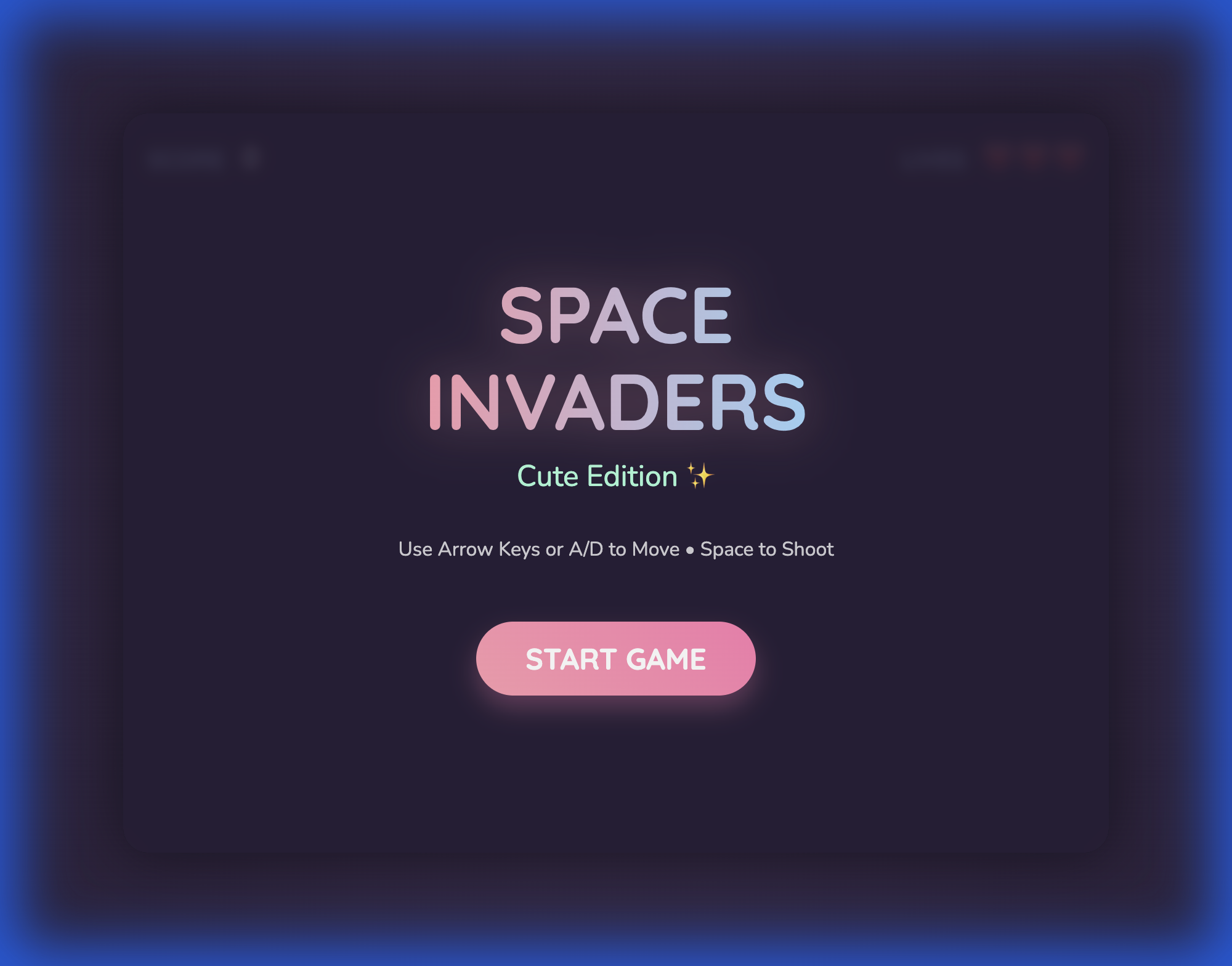 Pastel Space Invaders screenshot