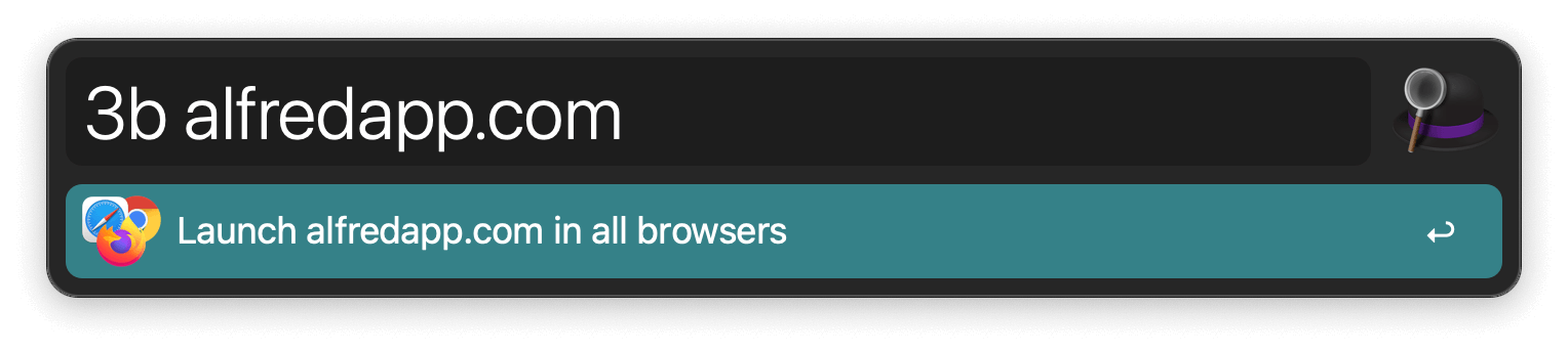 Open alfredapp.com in three browsers