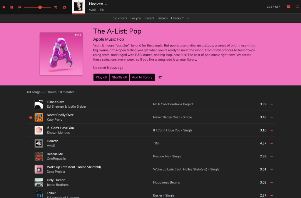 Screenshot: Playlist