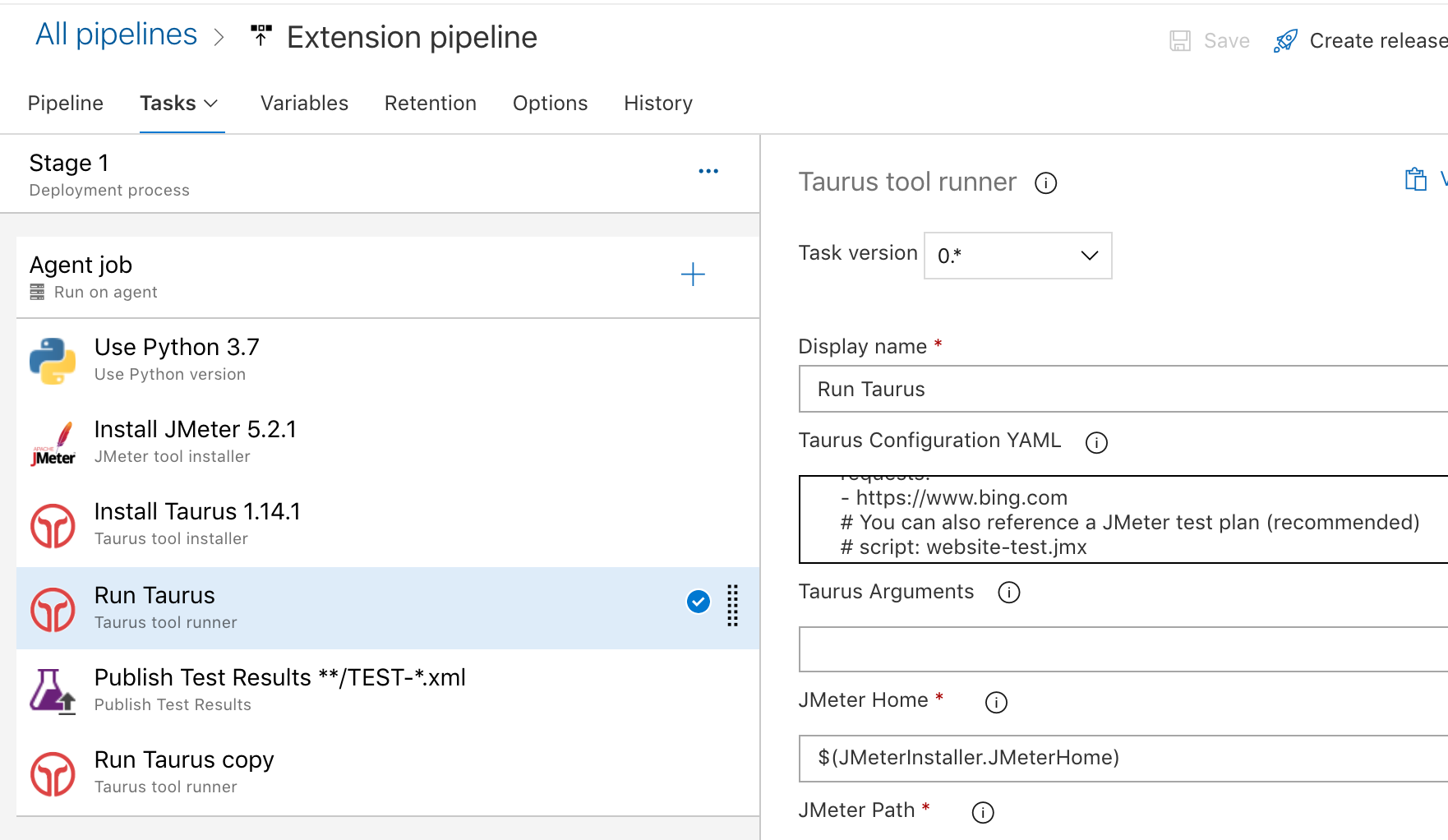 JMeter Azure DevOps pipeline