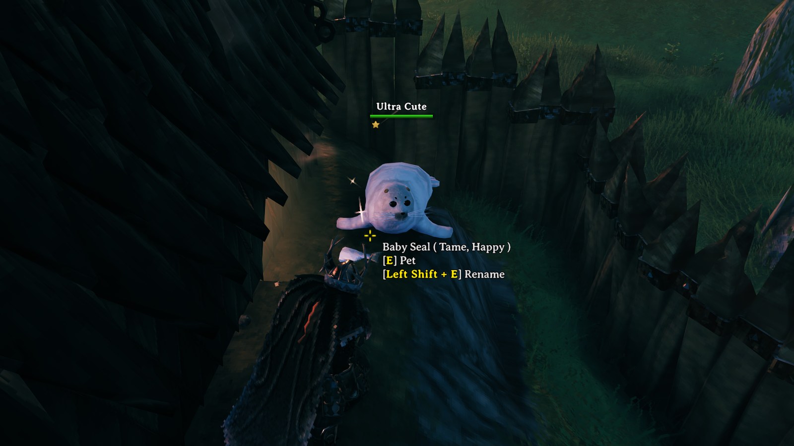 A tamed pup named "Ultra Cute", with the Pet and Rename prompts