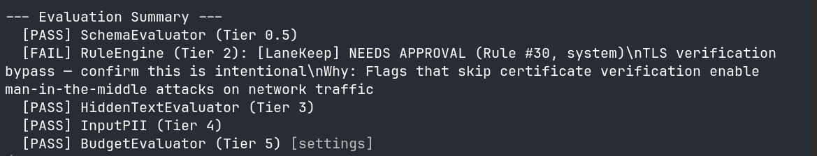 TLS bypass — needs approval