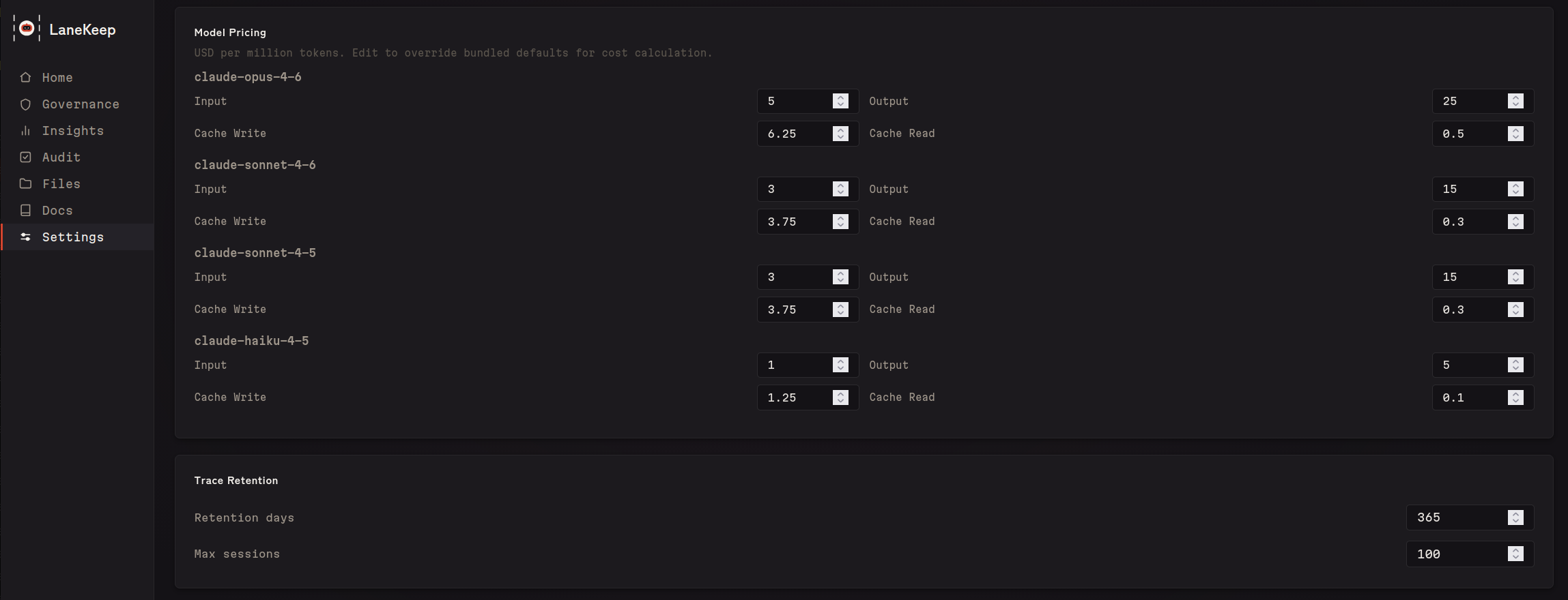 LaneKeep Settings