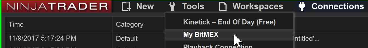 connect to bitmex