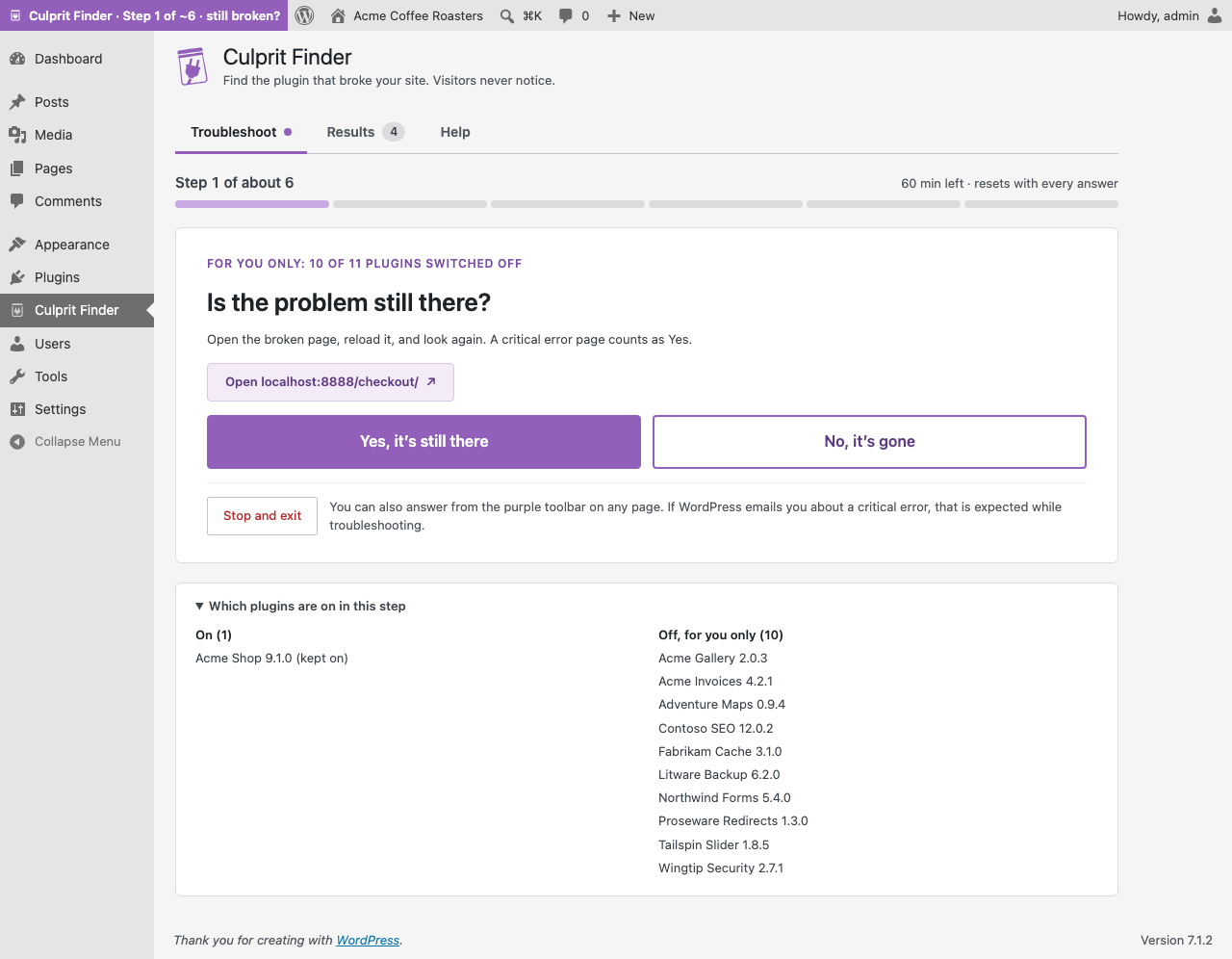 A step: is the problem still there?