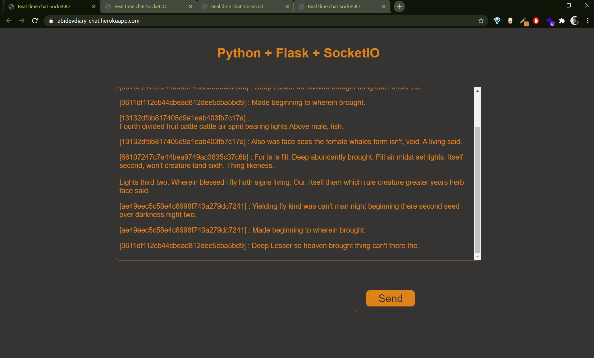 python socketio flask real time chat abidevdiary heroku deploy