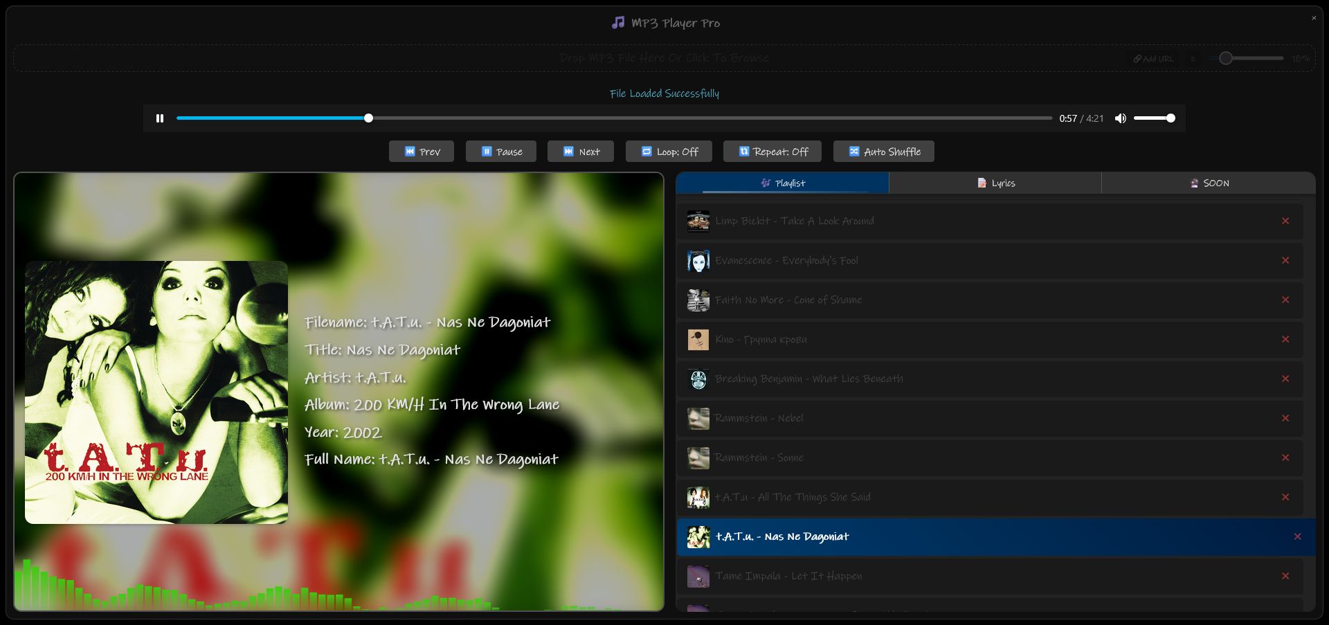 MP3 Player Pro - Playlist-Screenshot-1