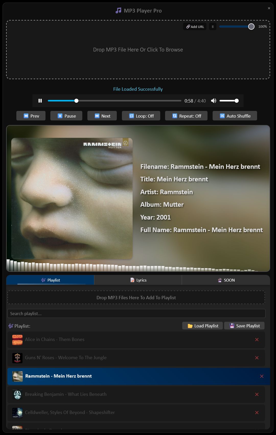 MP3 Player Pro - Playlist-Screenshot-2