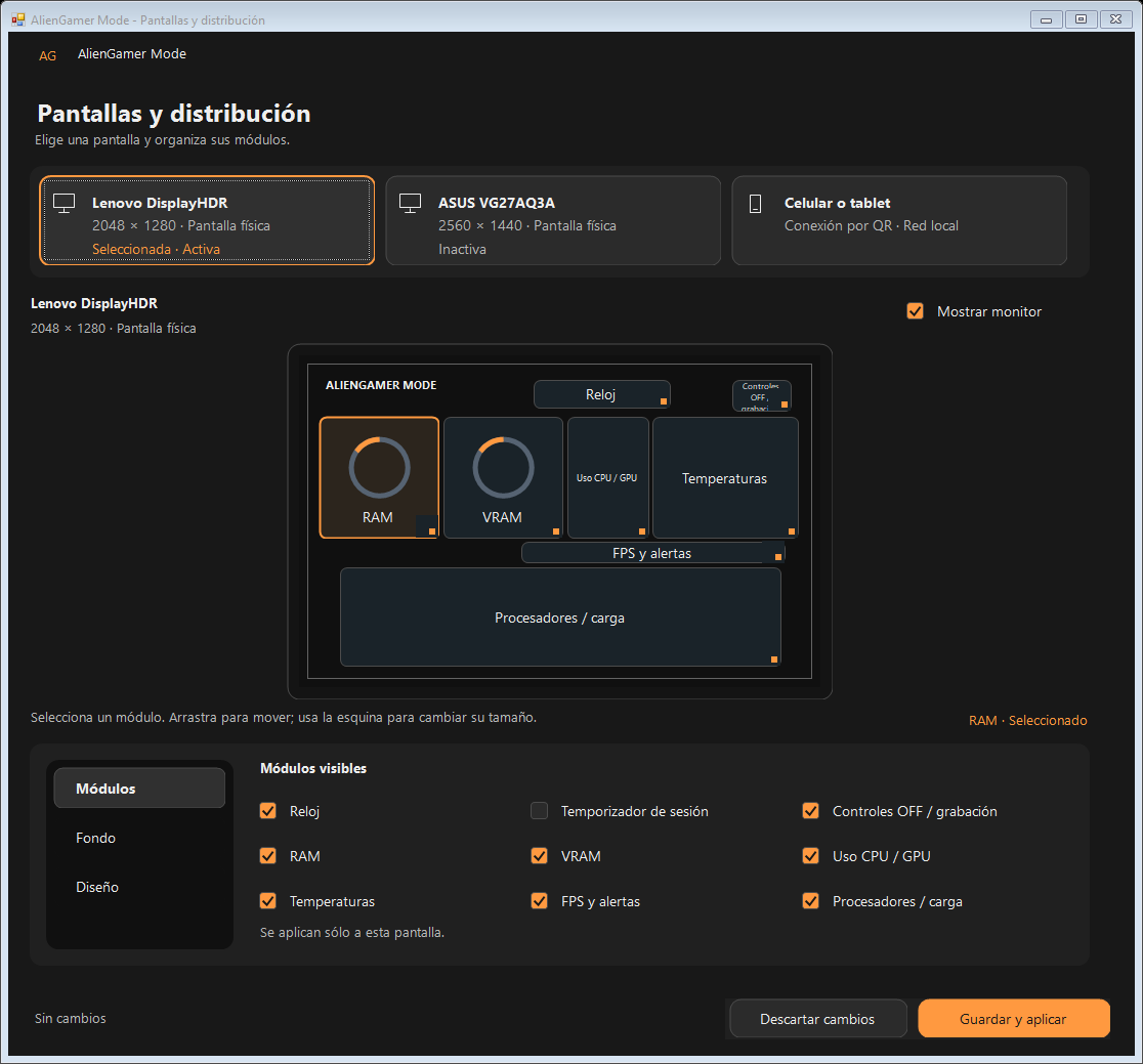 Dark display editor