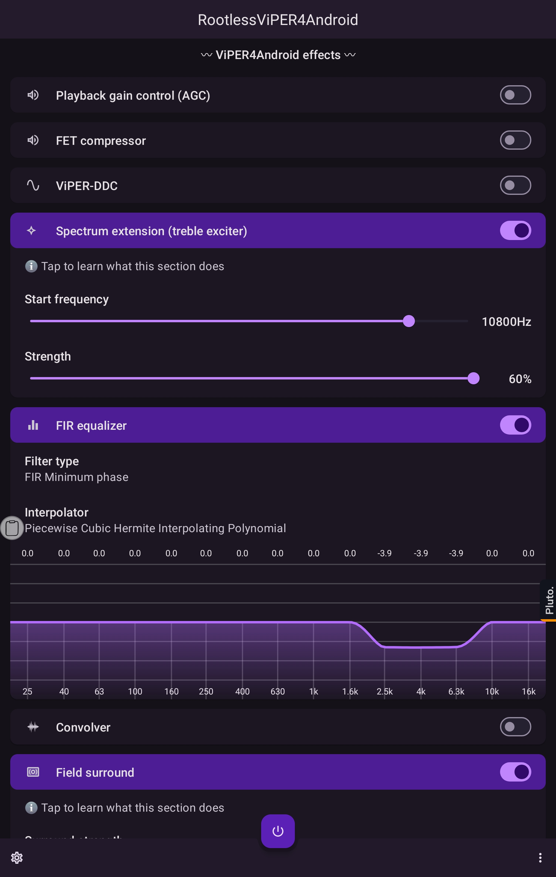 ViPER effects and FIR equalizer