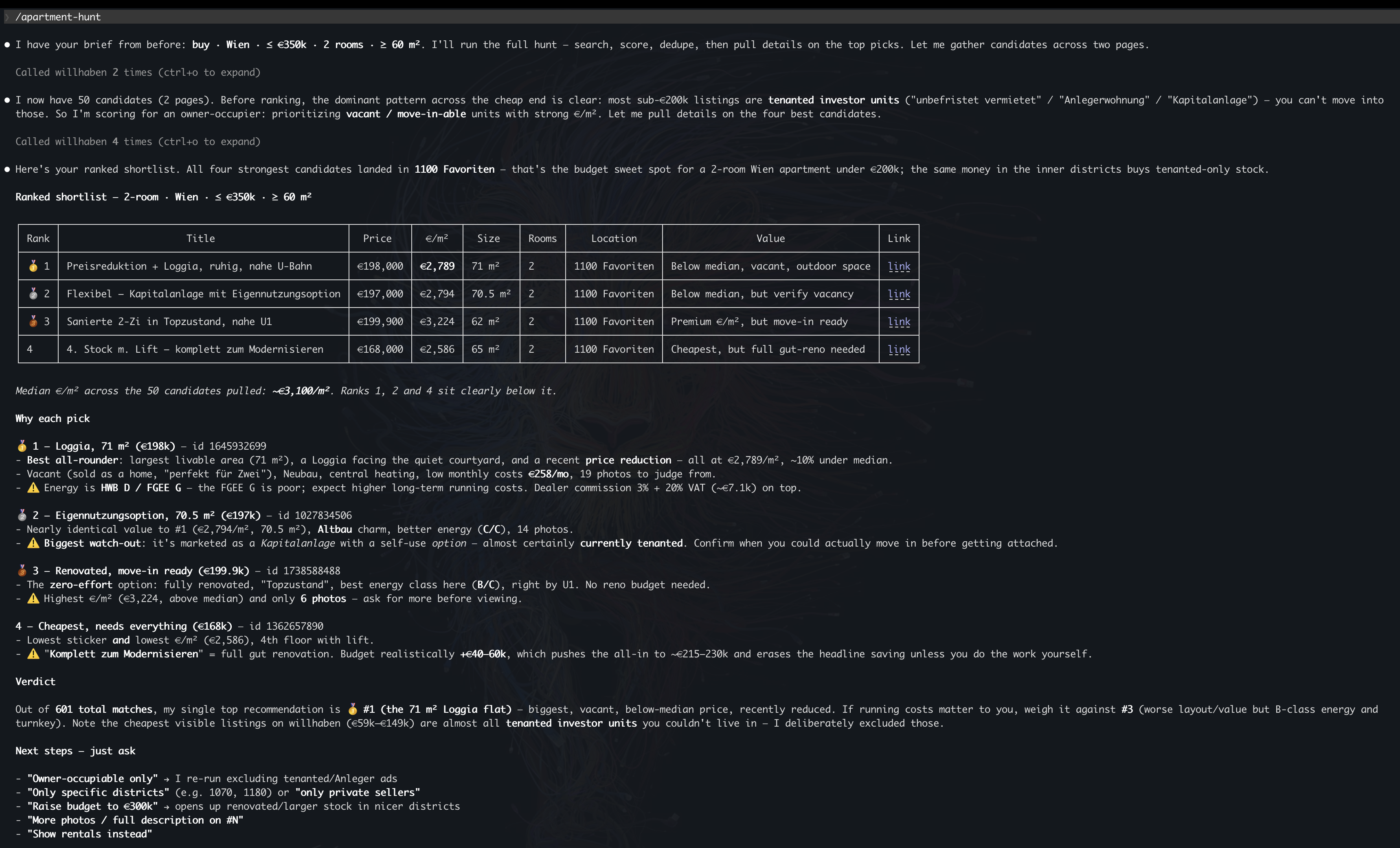 apartment-hunt skill output
