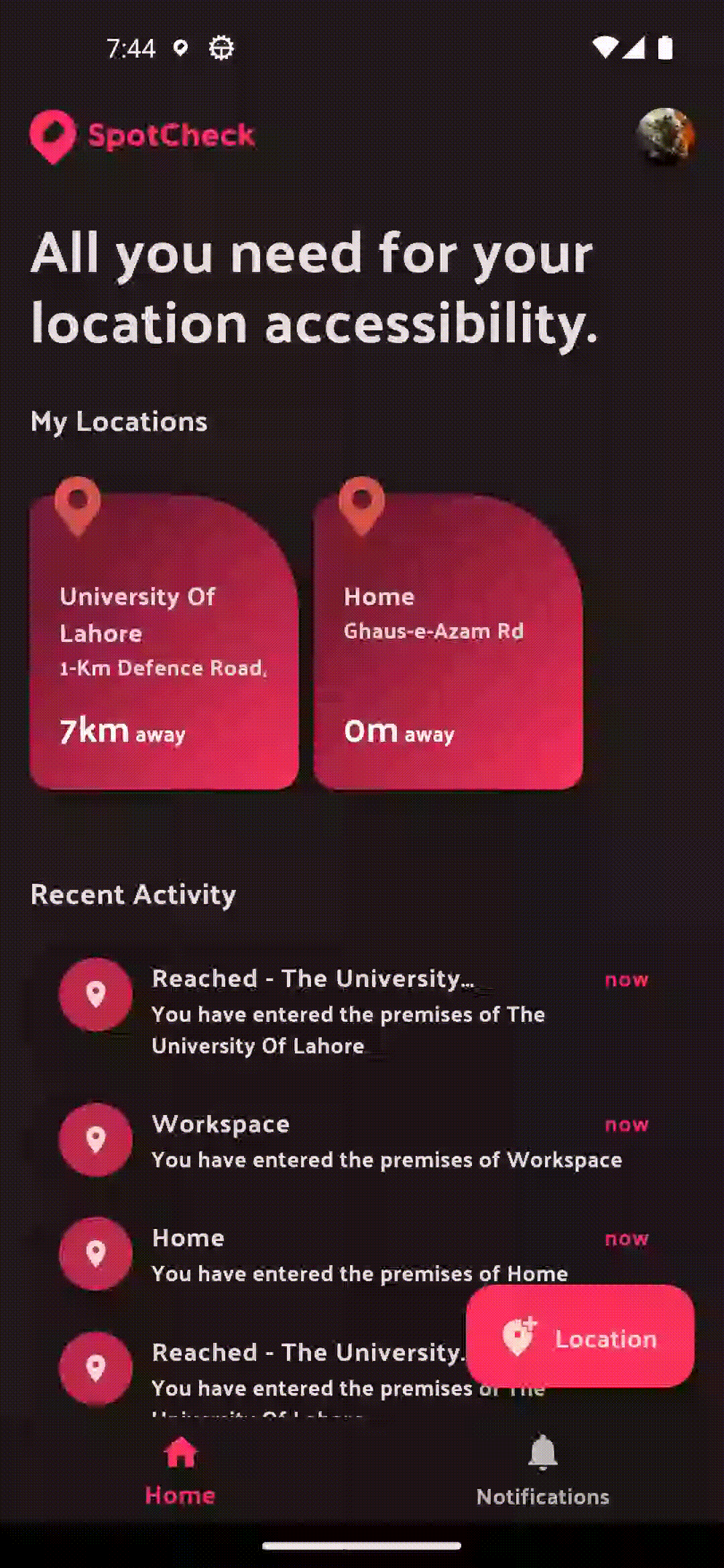 Home Screen