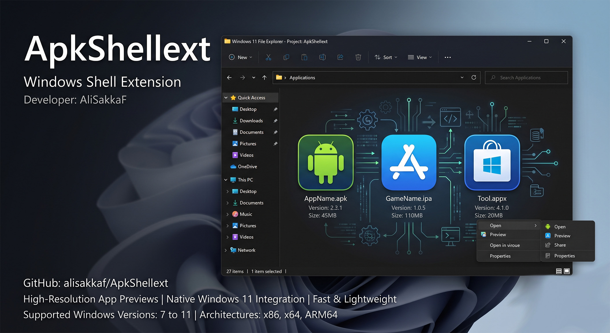 Show Mobile App Icons Natively in Windows Explorer