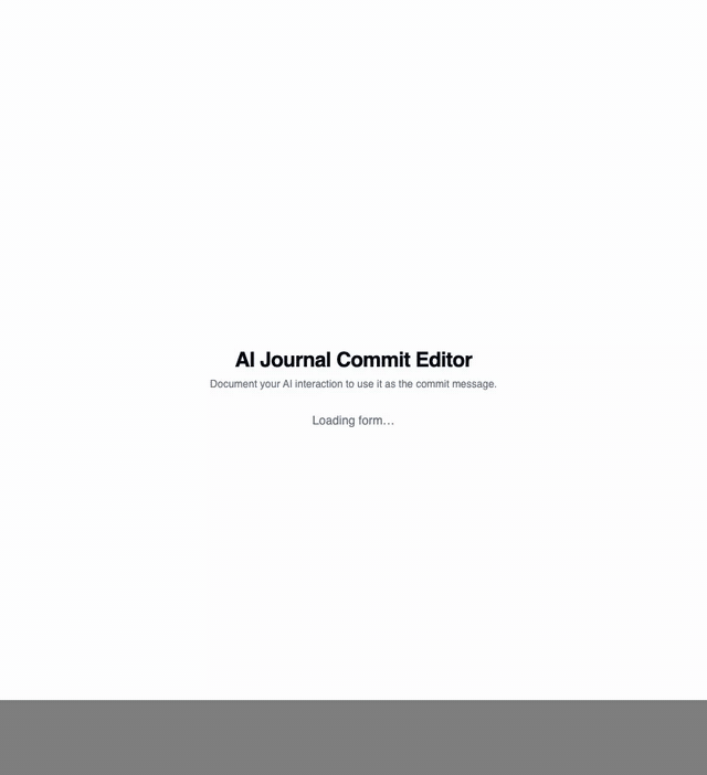 Filling in an AI Journal entry and writing a commit message
