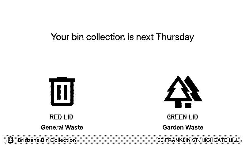 Brisbane Bin Collection Screenshot