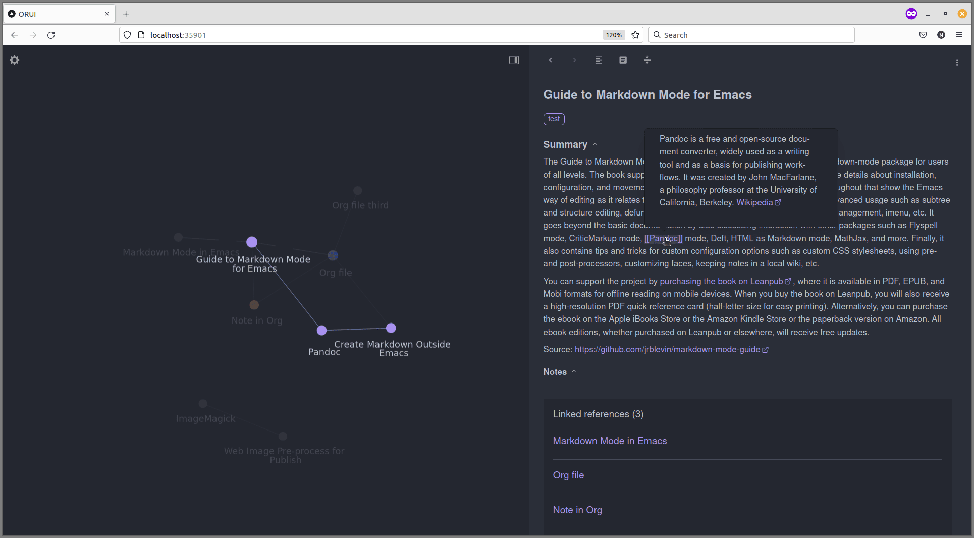 Graph and note preview by ORUI