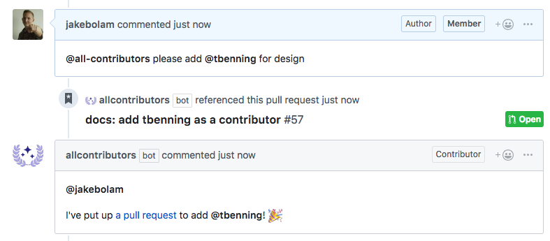 Screenshot of All Contributors app