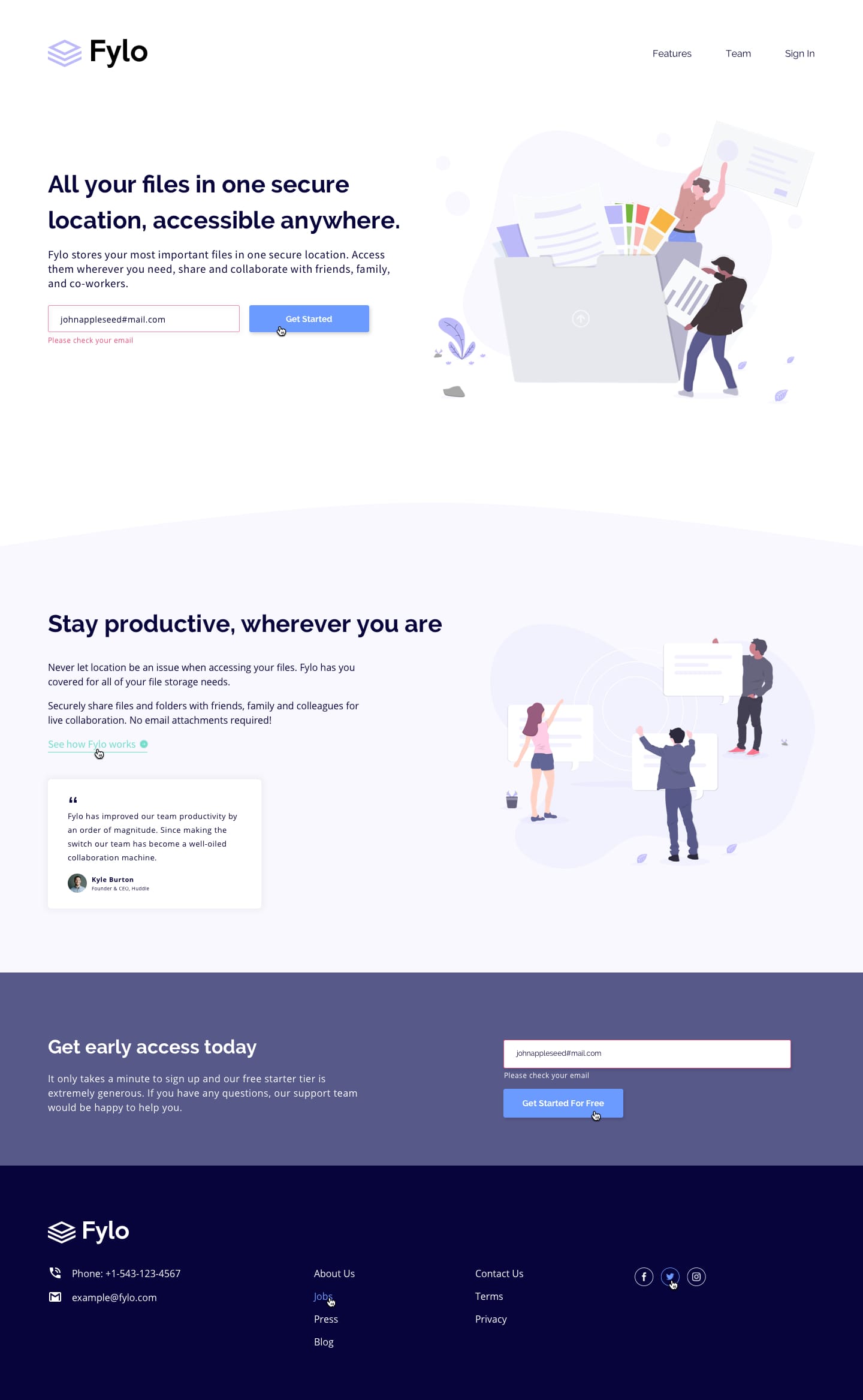 Fylo-landing-page-two-column-layout_frontend_project 网站模板截图