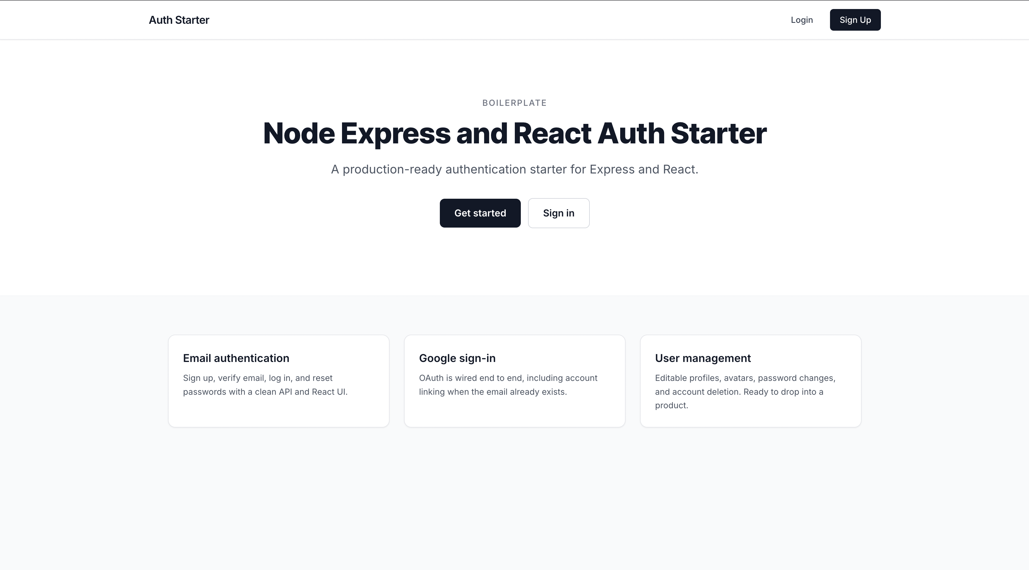 Node Express and React Auth Starter